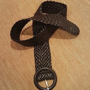 Brown braided belt